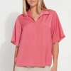 Lyssé Telia Cropped Pull On Top In Pink