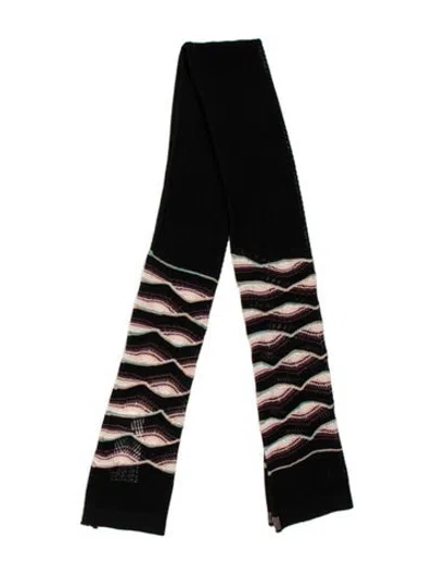 Pre-owned M Missoni Patterned Scarf In Black