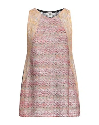 M Missoni Woman Top Light Pink Size S Viscose, Linen, Cupro, Cotton, Polyester In Gold