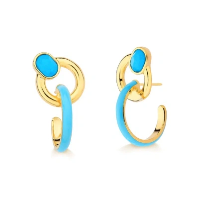 M. Dolores Colors Earring Turquoise Howlite/ Blue Enamel In Not Applicable