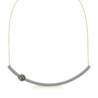 M. Dolores Colors Necklace Platinum Druzy/ Gray Enamel In Not Applicable