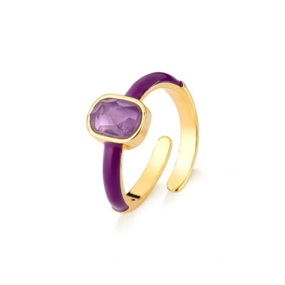 M. Dolores Colors Ring Amethyst / Purple Enamel In Gold