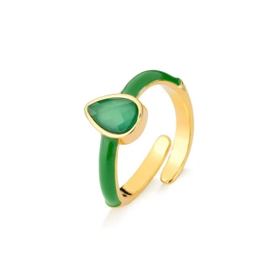 M. Dolores Colors Ring Green Agate/ Green Enamel In Not Applicable