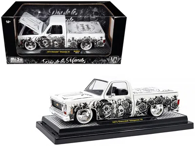 M2 1973 Chevrolet Cheyenne 10 Pickup Truck "dia De Los Muertos" White With Graphics Limited Edition To 