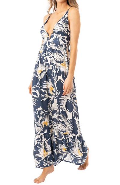 Maaji Delft Taylor Floral Maxi Cover-up Sundress In Blue