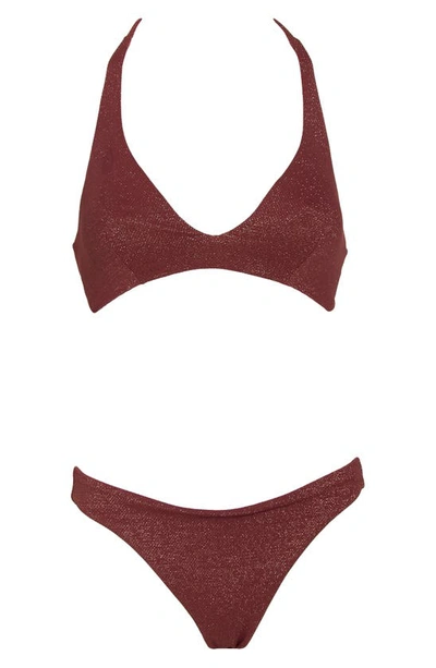 Maaji Mocca Manhattan Sublimity Two-piece Swimsuit In Burgundy