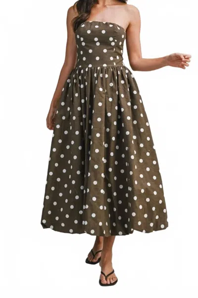 Mable Women's Polka Dot Midi Dress In Green