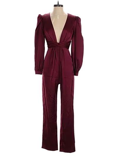Pre-owned Mac Duggal Jumpsuit In Burgundy