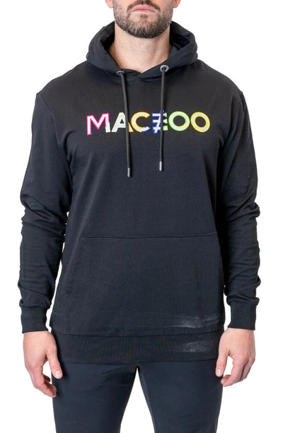 Maceoo Cotton Graphic Hoodie In Black