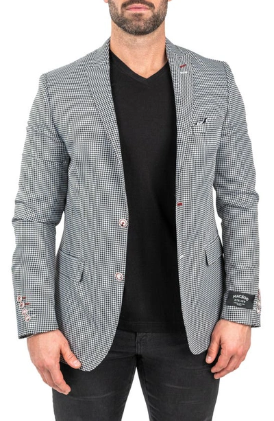 Maceoo Descartes Houndstooth Sport Coat In Black