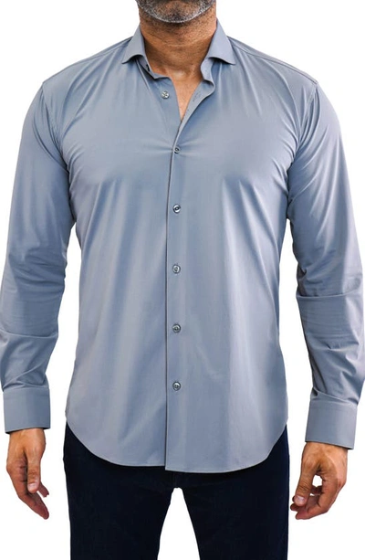 Maceoo Einstein Stretchcore Performance Button-up Shirt In Grey