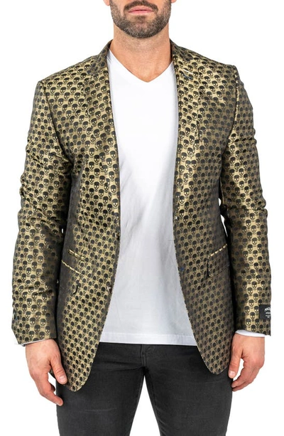 Maceoo Skullrepeat Green Jacquard Blazer