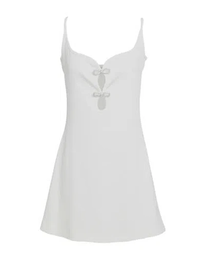 Mach&mach Mach & Mach Woman Mini Dress Ivory Size 8 Viscose, Polyamide, Elastane In White