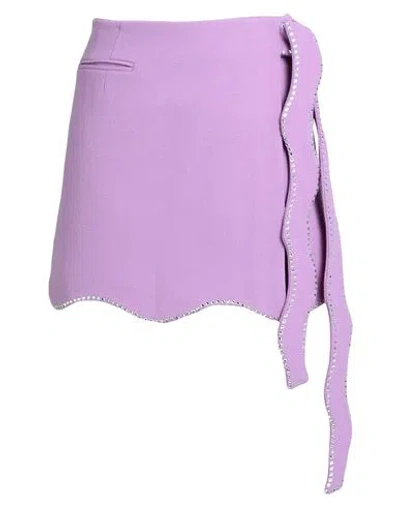 Mach & Mach Woman Mini Skirt Light Purple Size 2 Wool
