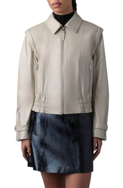 Mackage Amoree 2-in-1 Paneled Leather Jacket In Trench