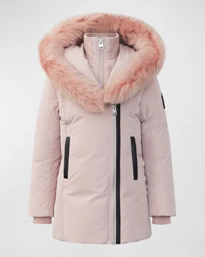 Mackage Girls' Leelee Hooded Down Coat - Little Kid In Petal
