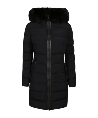 Mackage Hooded Quilted Coat In Black