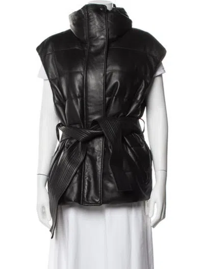 Pre-owned Mackage Lambskin Vest In Black