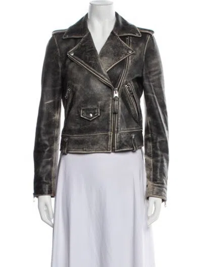 Pre-owned Mackage Leather Biker Jacket In Multicolor