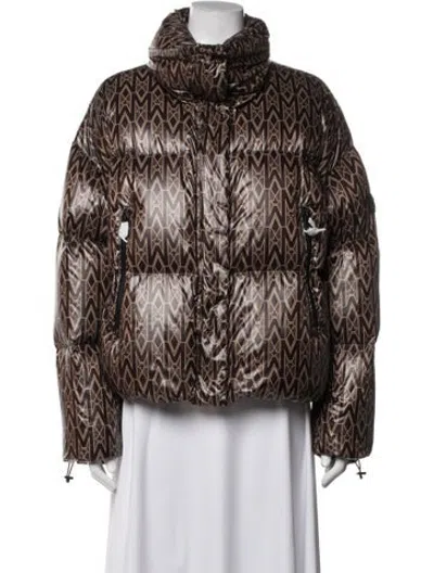 Pre-owned Mackage Patterned Down Coat In Brown