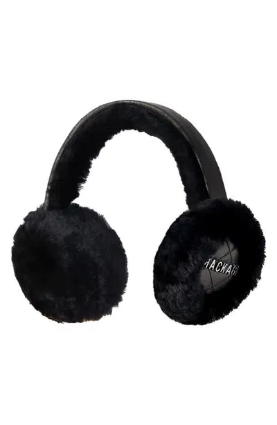 Mackage Uni Genuine Shearling Earmuffs In Black-black
