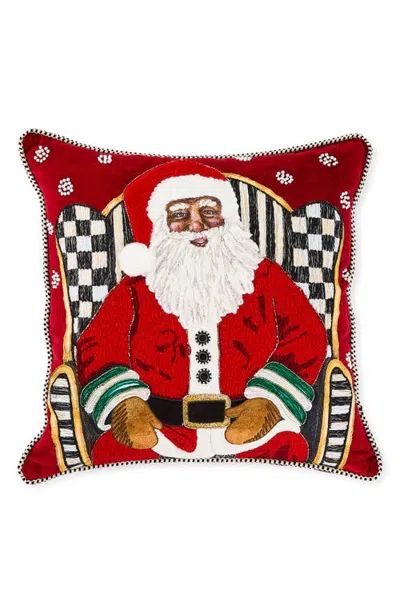 Mackenzie-childs Mackenzie Childs Christmas Santa Accent Throw Pillow In Red