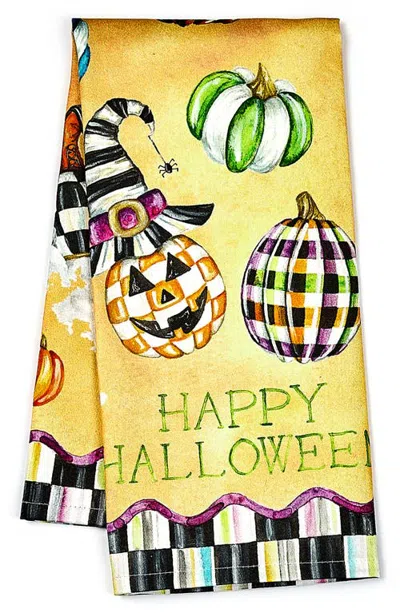 Mackenzie-childs Mackenzie Childs Happy Halloween Dish Towel In Orange
