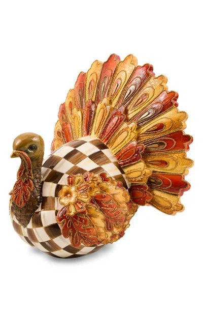 Mackenzie-childs Mackenzie Childs Harvest Glow Aurora Turkey Figurine In Brown