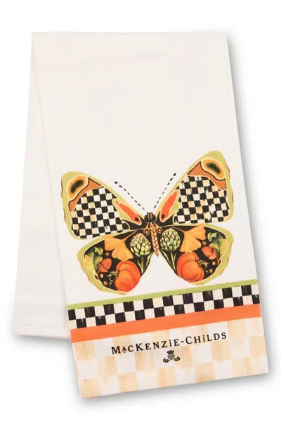 Mackenzie-childs Mackenzie Childs Harvest Moth Cotton Dish Towel In Orange