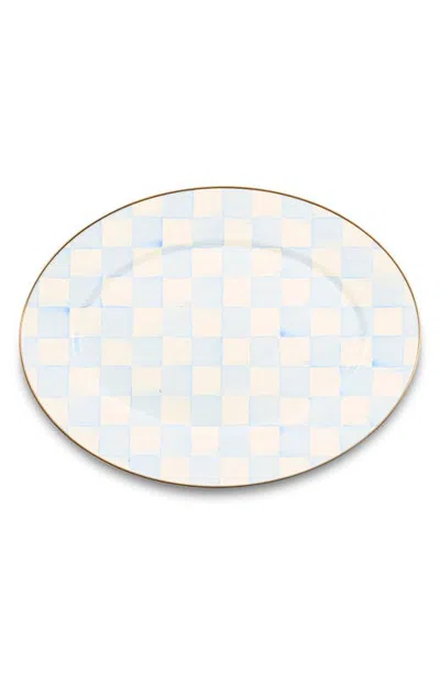 Mackenzie-childs Mackenzie Childs Sky Check Medium Oval Platter In Blue