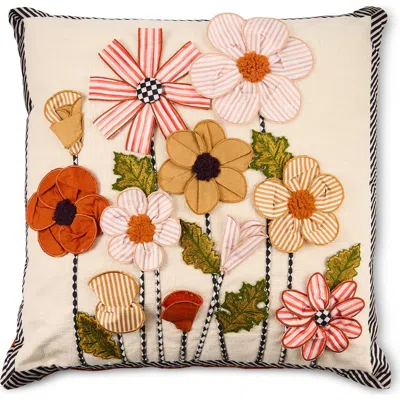 Mackenzie-childs Mackenzie Childs Striped Flowers Throw Pillow In Multi