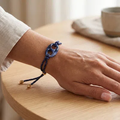 Macrae & Co Chalet Corded Bracelet In Navy In Multi