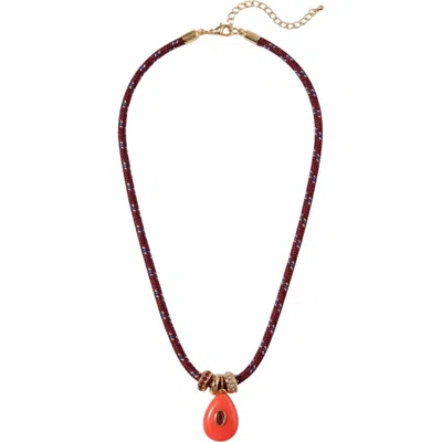 Macrae & Co . Scout Stone Pendant Necklace In Coral