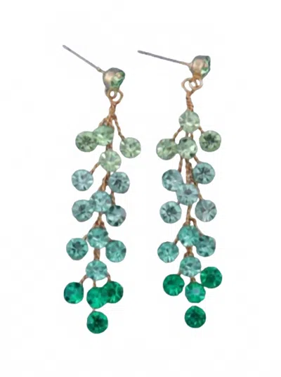 Macrae & Co Women's Mini Luna Drop Earring In Green
