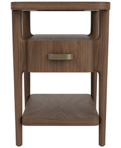 Macy's Amelie 16" Wood Modern Chairside Table In Brown