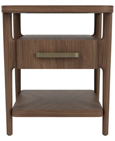 Macy's Amelie 20" Wood Modern End Table In Brown