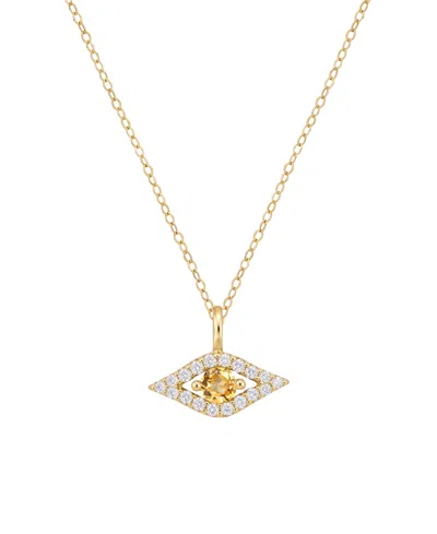Macy's Amethyst And Diamond Evil Eye Pendant (1/10 Ct. T.w. Amethyst, 1/10 Ct. T.w. Diamond) In 14k Gold In Citrine,14k Gold