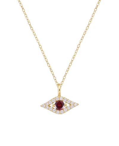 Macy's Amethyst And Diamond Evil Eye Pendant (1/10 Ct. T.w. Amethyst, 1/10 Ct. T.w. Diamond) In 14k Gold In Garnet,14k Gold