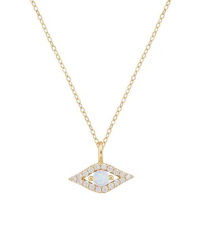 Macy's Amethyst And Diamond Evil Eye Pendant (1/10 Ct. T.w. Amethyst, 1/10 Ct. T.w. Diamond) In 14k Gold In Opal,14k Gold