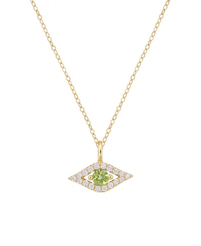 Macy's Amethyst And Diamond Evil Eye Pendant (1/10 Ct. T.w. Amethyst, 1/10 Ct. T.w. Diamond) In 14k Gold In Peridot,14k Gold
