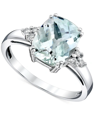 Macy's Aquamarine (2-1/2 Ct. T.w.) & Diamond Accent Ring In Sterling Silver