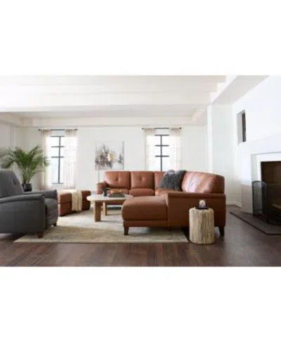Macy's Ashlinn Leather Sectional Collection Exclusively At Macys In Brown