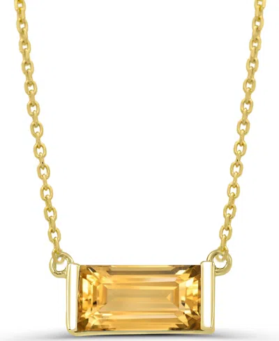 Macy's Blue Topaz (3/4 Ct. T.w.) Pendant Necklace In 14k Gold-plated Sterling Silver