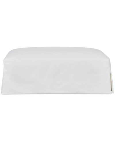 Macy's Brenalee 46" Performance Fabric Slipcover Ottoman In Peyton Cream