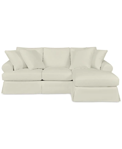 Macy's Brenalee 96" Fabric Roll Arm Sofa And Slipcover In Peyton Birch