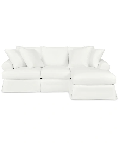 Macy's Brenalee 96" Fabric Roll Arm Sofa And Slipcover In Peyton Cream