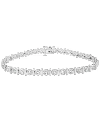 Macy's Diamond Tennis Bracelet (2 Ct. T.w.) In Sterling Silver In Brown