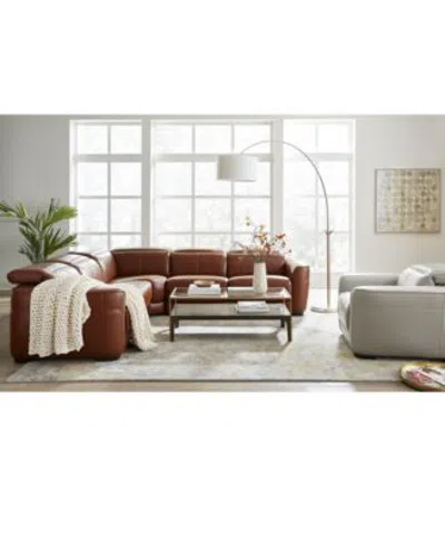 Macy's Lexanna Leather Sectional Collection Created For Macys In Brown