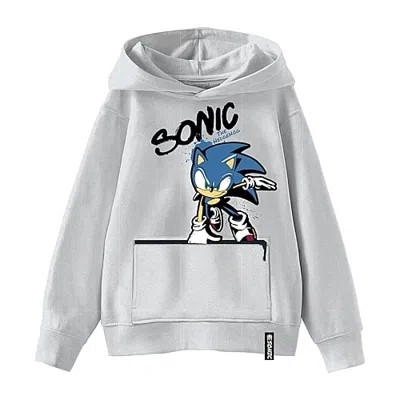 Mad Engine Little & Big Kid Boys Long Sleeve Sonic The Hedgehog Fleece Hoodie In Gray