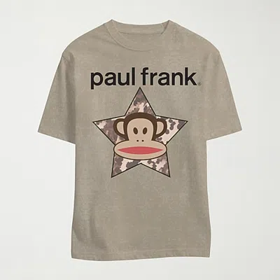 Mad Engine Paul Frank Boyfriend Tee Womens Juniors Crew Neck Short Sleeve Regular Fit Graphic T-shirt In Brown